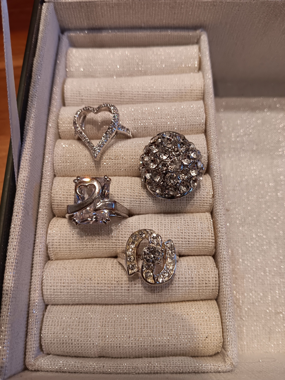 Lot of 4 Costume Jewelry Rings Size 8.5